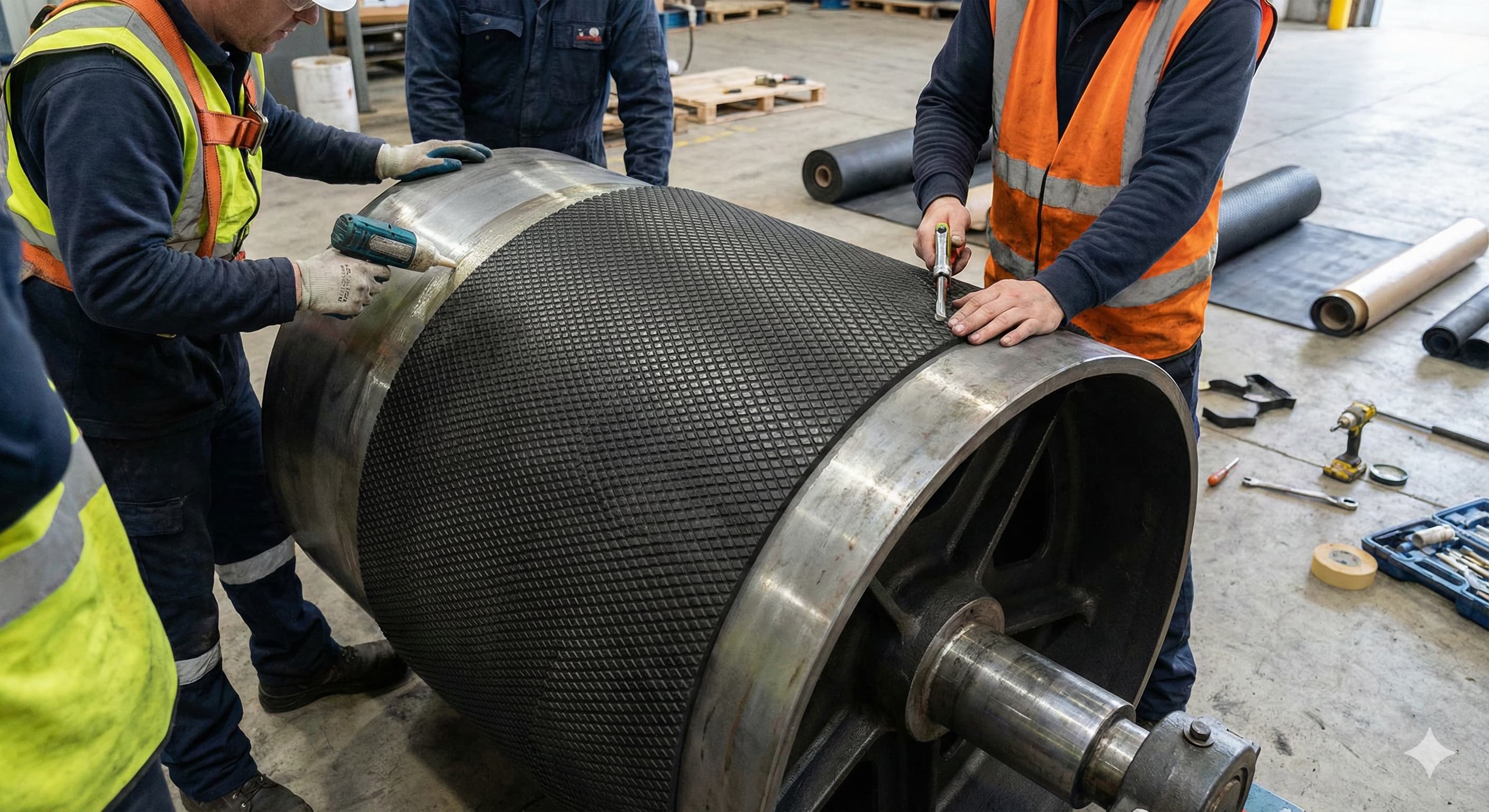 Installation de Revêtement de Tambour